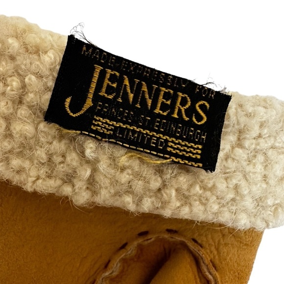 Jenners of Edinburgh, Scotland, Fleece Lined Tan Suede Ladies Gloves, Large - Picture 6 of 8